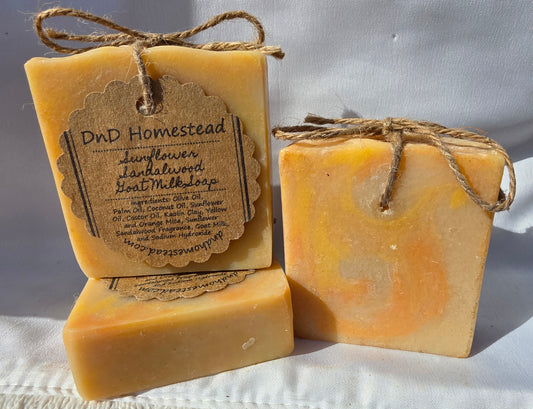 Sunflower Sandalwood Goat Milk Soap