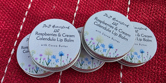 Raspberries and Cream Calendula Lip Balm